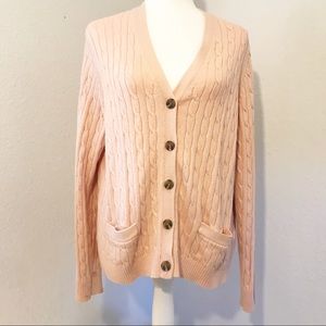 Lands End Cable Knit Cardigan